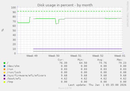 Disk usage in percent