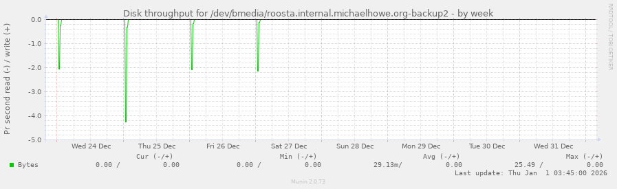 Disk throughput for /dev/bmedia/roosta.internal.michaelhowe.org-backup2